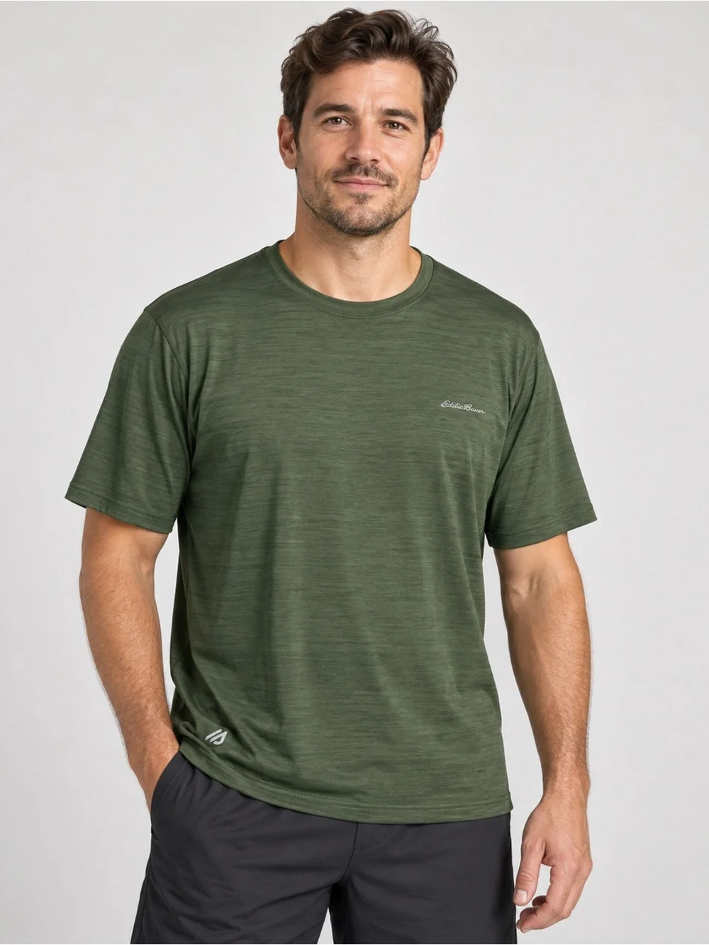 Eddie Bauer Motion Men’s XL Olive Green Performance Athletic T-Shirt